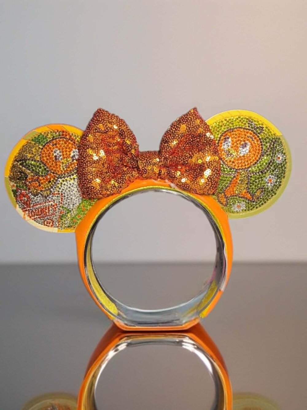 Orange Bird Disney Rhinestone Ears | Luxury Handmade Theme Park Headband